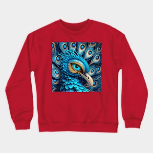 Realistic Image Peacock Bird Head Crewneck Sweatshirt